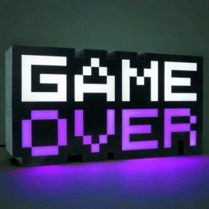 Game Over 8-BIT lamp viola